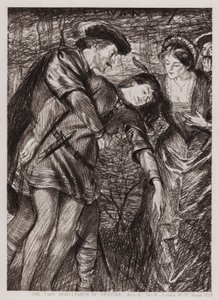 Dwóch dżentelmenów z Werony, Akt V, Sc 4 (lito) autorstwa Edmund Joseph Sullivan