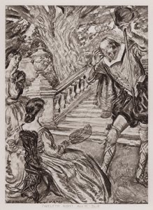 Dwunasta noc; lub, Co chcesz, Akt III, Sc 4 (lito) autorstwa Edmund Joseph Sullivan