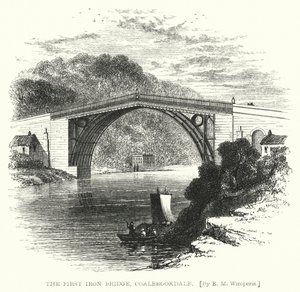 Pierwszy żelazny most, Coalbrookdale (grawerowanie)