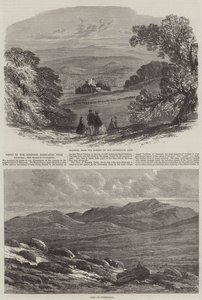 Widoki w szkockich górach w pobliżu Balmoral, Braemar Gathering autorstwa Edmund Morison Wimperis