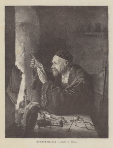 Lalchemik, obraz Hellmera autorstwa Edmund Ritter von Hellmer