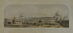 Międzynarodowa Wystawa 1862, Front Północny z Ogrodów Królewskiego Towarzystwa Ogrodniczego, 1862 autorstwa Edmund Walker