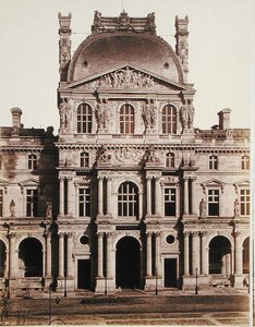 Pawilon Richelieu Luwru (zdjęcie czarno-białe)