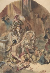 Masakra de Nesle 1472, XIX wiek. autorstwa Édouard Alexandre Odier