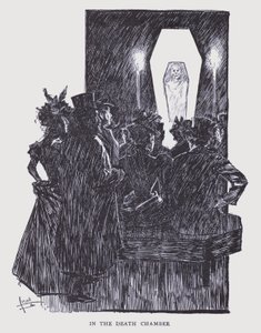 Bohemian Paris: W komnacie śmierci (litografia) autorstwa Edouard Alfred (1875 1954) Cucuel