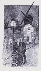 Bohemian Paris: Le Moulin de la Galette (litografia) autorstwa Edouard Alfred (1875 1954) Cucuel