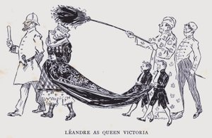Bohemian Paris: Leandre jako królowa Wiktoria (litografia)