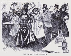 Bohemian Paris: One AM at the Cafe Vachette (litografia)