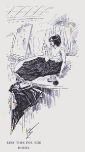 Bohemian Paris: Czas odpoczynku dla modelki (litografia)