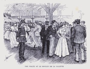 Paryż w stylu bohemy: Walc w Le Moulin de la Galette (litografia)