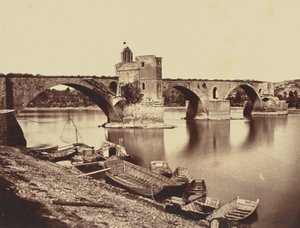Awinion. Pont St Benezet autorstwa Édouard Baldus