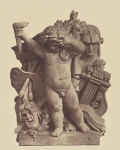 ["Les Beaux-arts", rzeźba Nicolasa Guillemina, dekoracja Luwru, Paryż]. autorstwa Édouard Baldus