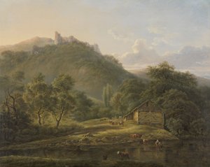 Na rzece Sambre autorstwa Edouard Delvaux