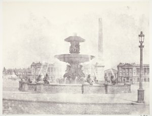 Fontanna, Place de la Concorde, Paryż autorstwa Edouard Denis Baldus