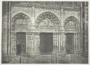 Portal główny, katedra w Chartres autorstwa Edouard Denis Baldus
