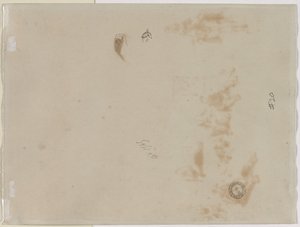 Szkic mężczyzny z podniesioną ręką i szkic hełmu (verso)