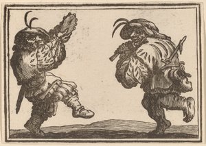 Tancerze z fletem i tamburynem autorstwa Edouard Eckman after Jacques Callot