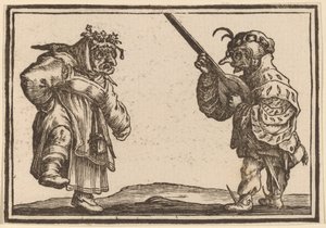 Tancerze z lutnią autorstwa Edouard Eckman after Jacques Callot