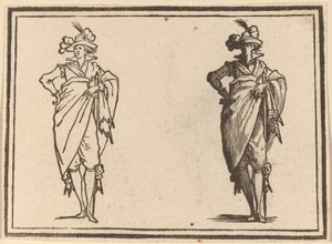 Pan widziany z przodu z ręką na biodrach autorstwa Edouard Eckman after Jacques Callot