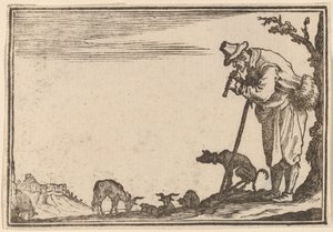 Pasterz grający na flecie autorstwa Edouard Eckman after Jacques Callot