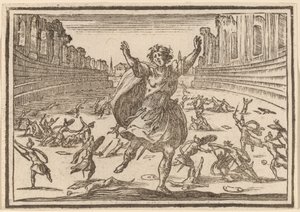Potyczka w rzymskim cyrku autorstwa Edouard Eckman after Jacques Callot