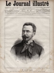 Portret Julesa Mary (1851-1922), francuskiego pisarza - Grawerowanie autorstwa Navelliera w „The Illustrous Journal” z 1891 roku