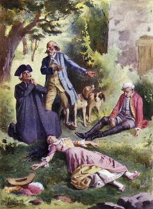 Martwy, martwy! powiedział Cierpliwość, A tam jest morderca!. Ilustracja do Mauprat autorstwa George Sand