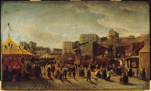 Wesołe miasteczko, Place Saint-Pierre, Montmartre autorstwa Edouard Hubert