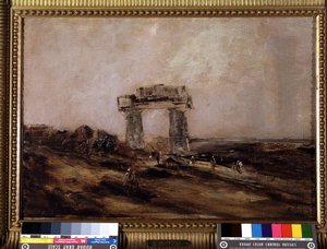 Ruiny świątyni na pustyni autorstwa Edouard Jacques Dufeu