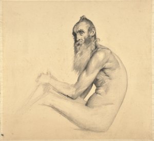 Studium aktu starego mężczyzny (Père Bainville) autorstwa Edouard Joseph Dantan