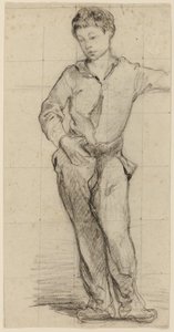 Przypisywany Édouardowi Manetowi - Stojący młody mężczyzna (Léon Leenhoff) (recto), 1864-65 autorstwa Édouard Manet