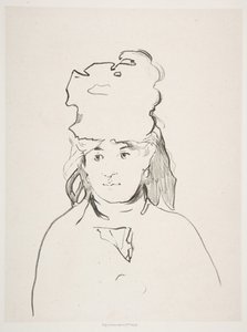 Berthe Morisot w sylwetce, 1872-74, opublikowana 1884. autorstwa Édouard Manet
