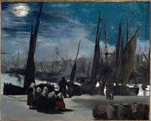 Clair de lune sur le port de Boulogne (olej na płótnie) autorstwa Edouard Manet