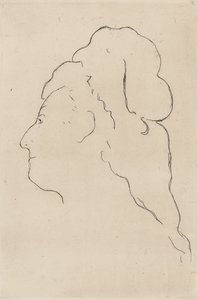Eva Gonzales, profil zwrócony w lewo, 1870 autorstwa Édouard Manet