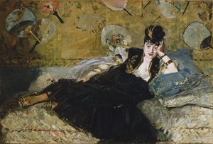 Francuski:  La dame aux éventails Kobieta z wachlarzami autorstwa Édouard Manet