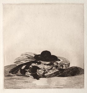 Frontyspis do edycji rycin: kapelusz i gitara, 1862. autorstwa Édouard Manet
