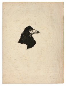 Głowa kruka z profilu, z filmu Kruk (Le Corbeau) autorstwa Édouard Manet