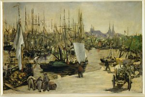 Port w Bordeaux, Francja (olej na płótnie) autorstwa Edouard Manet