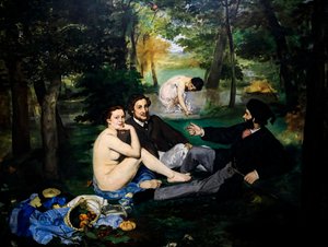 Obiad na Trawie również Kąpiel następnie Część kwadratowa autorstwa Édouard Manet