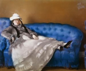 Madame Manet na niebieskiej sofie autorstwa Édouard Manet