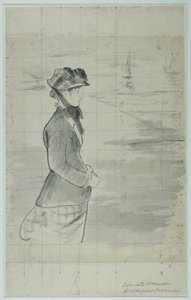 Manet - Annabel Lee stojąca nad morzem, około 1881 r. autorstwa Édouard Manet