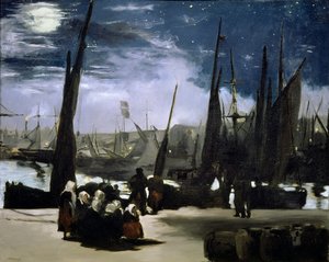 Światło księżyca w porcie Boulogne, 1868 autorstwa Édouard Manet
