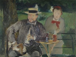 Portret Ernesta Hoschedé i jego córki Marthe autorstwa Édouard Manet