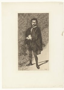 Portret van aktora Philibert Rouvière in de rol van Hamlet Rouvière jako Hamlet Tragiczny aktor autorstwa Édouard Manet