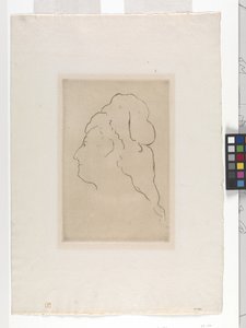 Profil Evy Gonzales zwrócony w lewo (akwaforta) autorstwa Édouard Manet