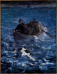 Ucieczka Rocheforta. Henri de Rochefort Francuski pisarz (1831-1913) wyrusza na półwysep Ducos w Nowej Kaledonii, uciekł w marcu 1874 z Grousset et et Pain. Obraz Edouarda Maneta (1832-1883) 1880. Zurych. Fundacja Rau dla Trzeciego Świata autorstwa Édouard Manet