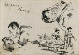 Szkice z „Cyganów”, „Baletu hiszpańskiego” i „Lola de Valence” do „L’Autographe au Salon de 1865” autorstwa Édouard Manet