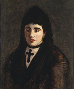 Hiszpanka nosząca czarny krzyż autorstwa Édouard Manet