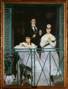 Balkon (portrety Berthe Morisot, Fanny Claus, Antoine Guillemeta i Leona Leenhoffa) - olej na płótnie autorstwa Édouard Manet