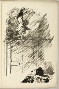Kruk na popiersiu Pallasa („Usiada na popiersiu Pallasa...”), z filmu Kruk (Le Corbeau) autorstwa Édouard Manet